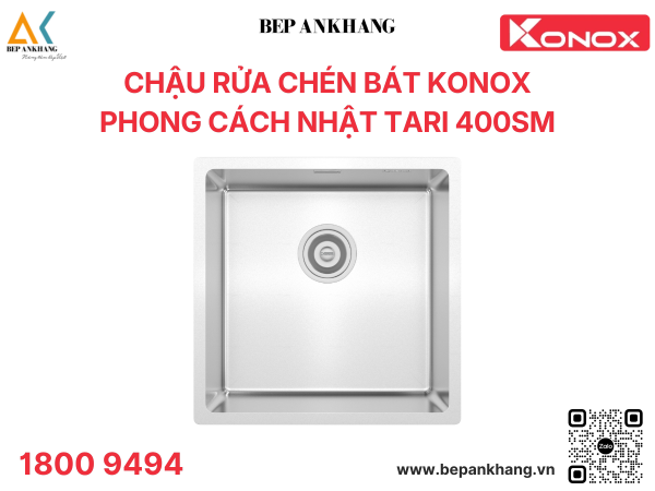 Chậu rửa chén bát 1 hố phong cách Nhật bề mặt mịn Tari 400SM